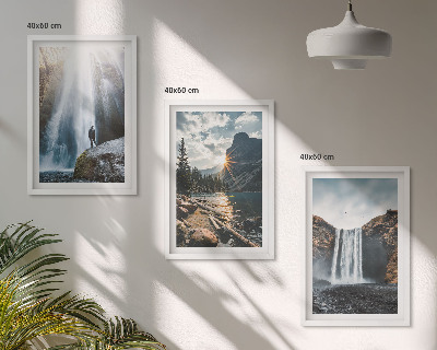 Wall art set Waterfalls mountains landscapes nature