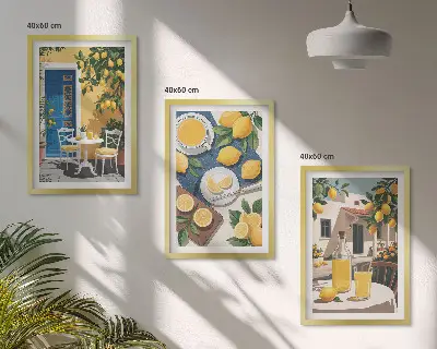 Patio Sun Lemonade set of 3 framed wall art pieces
