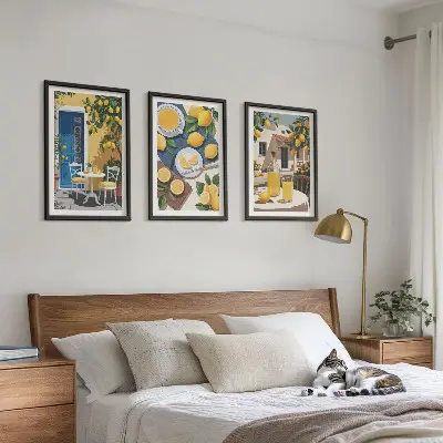 Patio Sun Lemonade set of 3 framed wall art pieces