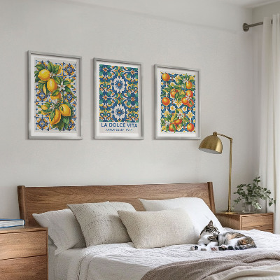 Three-piece wall art piece Citrus colorful abstracts