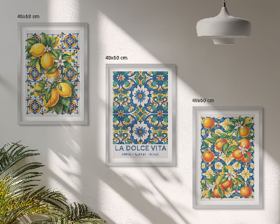 Three-piece wall art piece Citrus colorful abstracts