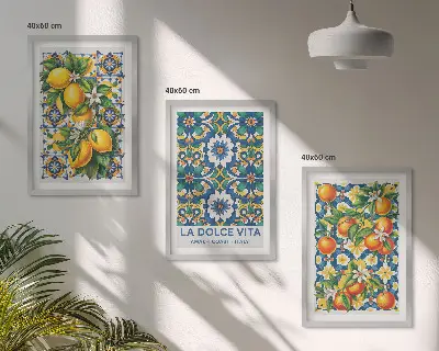Citrus colorful abstracts wall art three-piece set