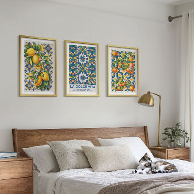 Three-piece wall art piece Citrus colorful abstracts