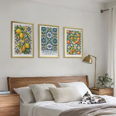 Citrus colorful abstracts wall art three-piece set