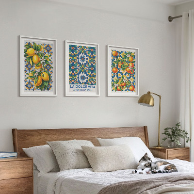 Three-piece wall art piece Citrus colorful abstracts