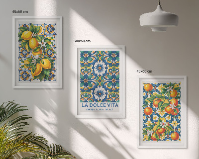 Three-piece wall art piece Citrus colorful abstracts