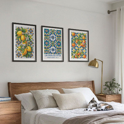 Three-piece wall art piece Citrus colorful abstracts