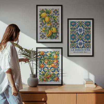 Three-piece wall art piece Citrus colorful abstracts