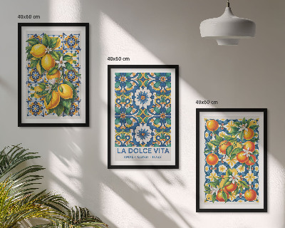 Three-piece wall art piece Citrus colorful abstracts