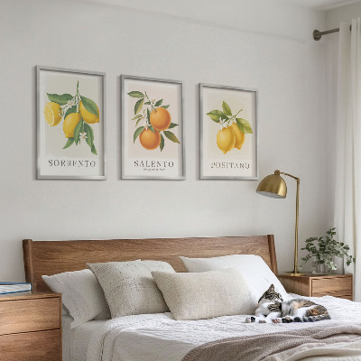 Three-piece wall art piece Amalfi lemons and oranges