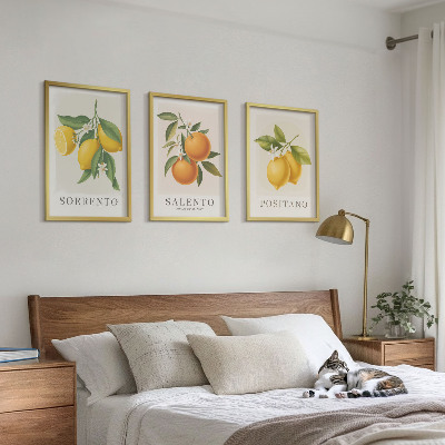 Three-piece wall art piece Amalfi lemons and oranges