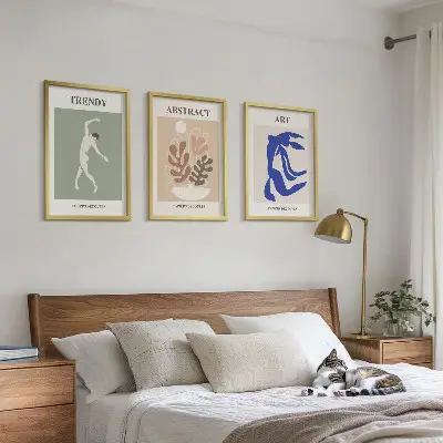 Wall art set featuring stylish Matisse plant figures