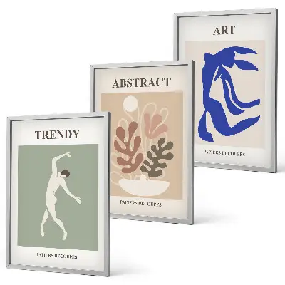 Wall art set featuring stylish Matisse plant figures