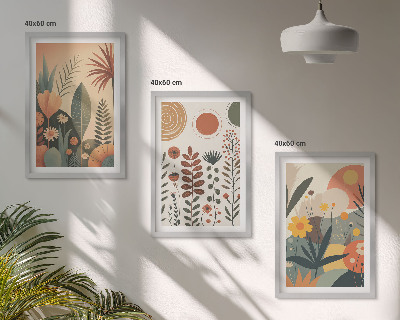 Wall art set Boho plant patterns nature