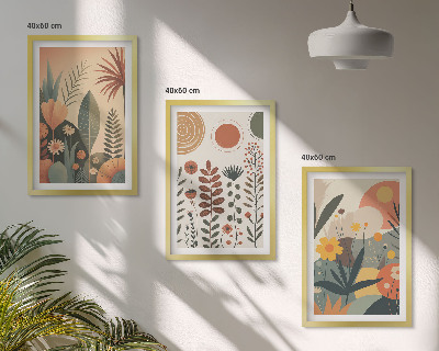 Wall art set Boho plant patterns nature