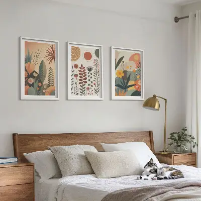 Wall art set boho plant patterns with nature themes