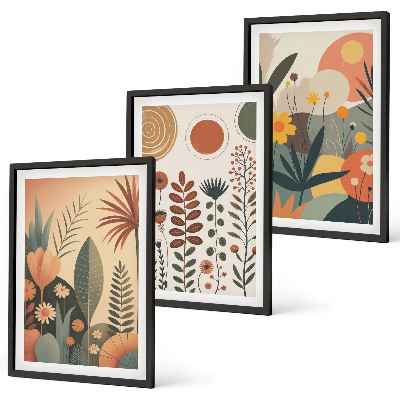 Wall art set Boho plant patterns nature