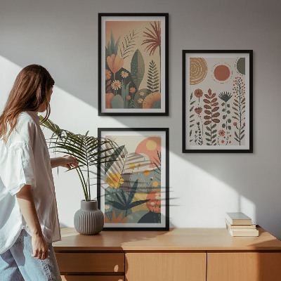 Wall art set Boho plant patterns nature