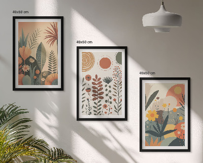 Wall art set Boho plant patterns nature