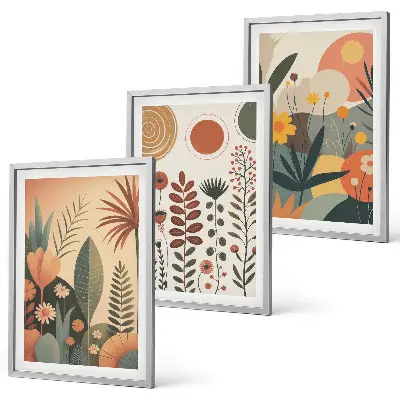 Wall art set boho plant patterns with nature themes