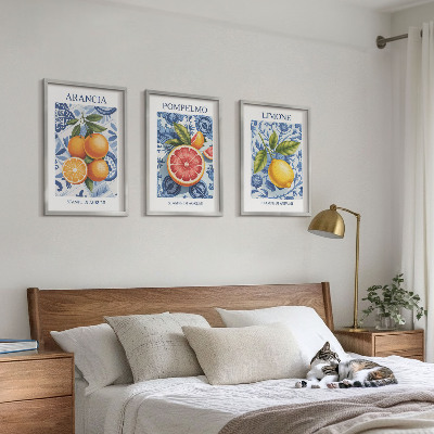 Wall art set Citrus Fruit Vintage Illustrations
