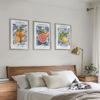 Citrus Fruit Vintage Illustrations wall art set
