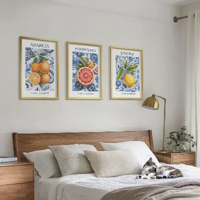 Citrus Fruit Vintage Illustrations wall art set