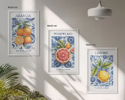Citrus Fruit Vintage Illustrations wall art set