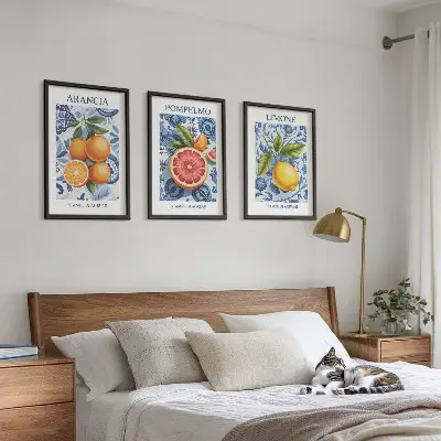Citrus Fruit Vintage Illustrations wall art set