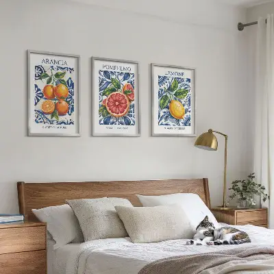 Italian citrus fashion wall art three-piece poster set