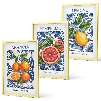 Italian citrus fashion wall art three-piece poster set