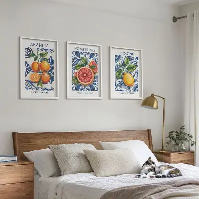 Italian citrus fashion wall art three-piece poster set