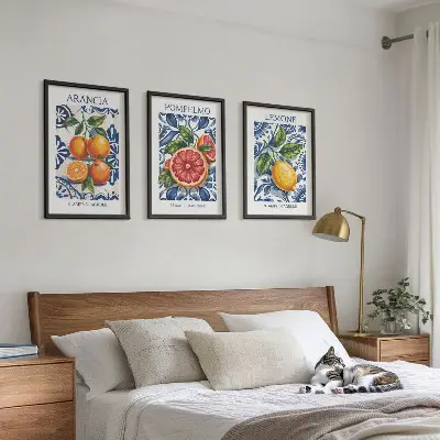 Italian citrus fashion wall art three-piece poster set