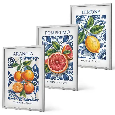 Italian citrus fashion wall art three-piece poster set