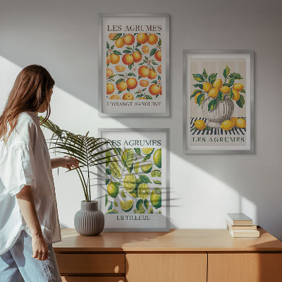 Wall art set Citrus fruits in colorful versions