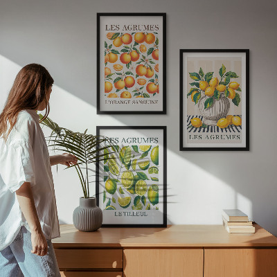 Wall art set Citrus fruits in colorful versions