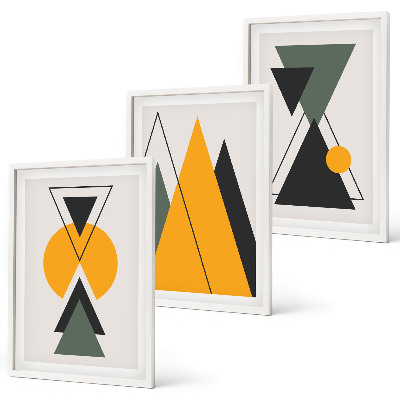 Wall art set Abstract geometric shapes