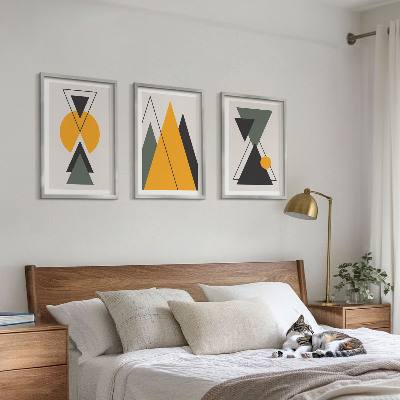 Wall art set Abstract geometric shapes