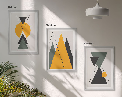 Wall art set Abstract geometric shapes