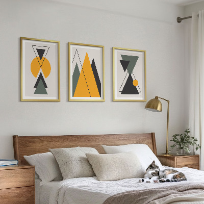 Wall art set Abstract geometric shapes