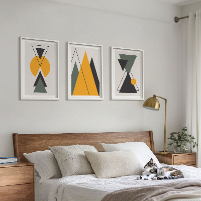 Wall art set Abstract geometric shapes