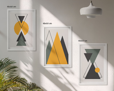 Wall art set Abstract geometric shapes