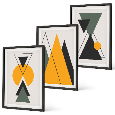 Wall art set Abstract geometric shapes
