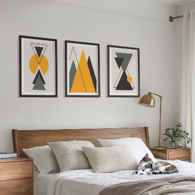 Wall art set Abstract geometric shapes