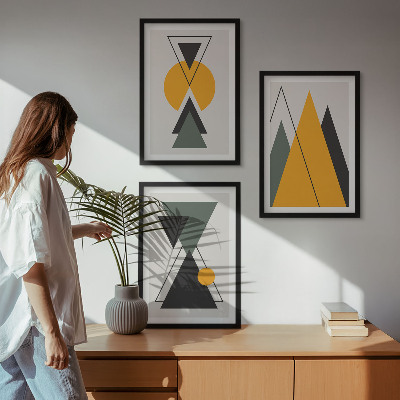 Wall art set Abstract geometric shapes