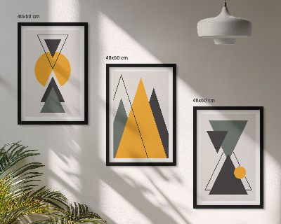 Wall art set Abstract geometric shapes