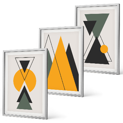 Wall art set Abstract geometric shapes