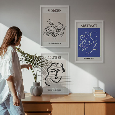 Three-piece wall art piece Matisse's modern posters