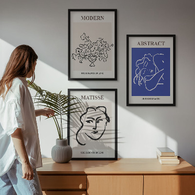 Three-piece wall art piece Matisse's modern posters