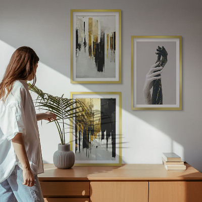 Wall art set Abstract hand painting patterns